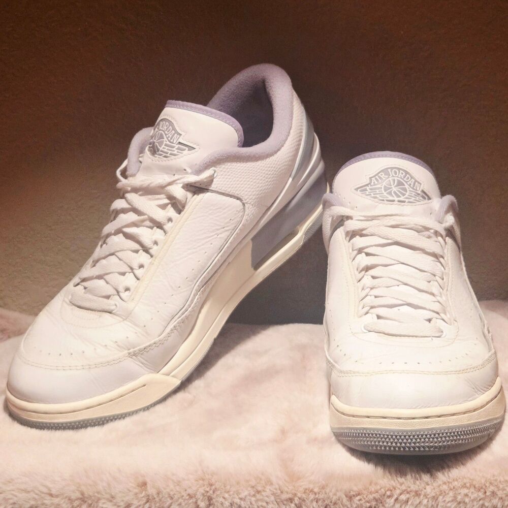 Nike Mens 13 Air Jordan 2/3 White Cement Grey Sail Shoes - Picture 2 of 8